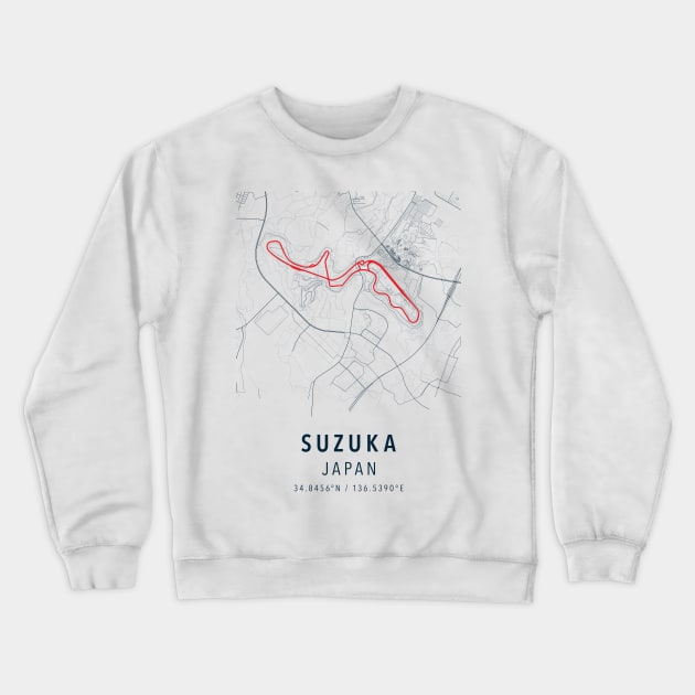 suzuka simple map Crewneck Sweatshirt by boy cartograph